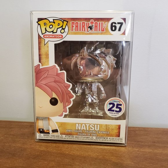 Funko Pop Funimation Exclusive 25th Anniv Silver Chrome 67 Fairy Tail Natsu - Picture 2 of 8